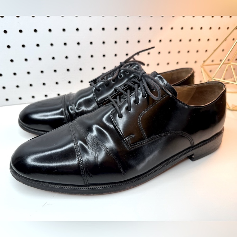 Cole Haan Polished Patent Leather Oxford Men's 10 M Black - C07606 Evening EUC